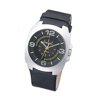 Diesel Men's Black Leather Strap Watch