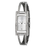 Guess Ladies' Semi-Bangle Crystal-set Watch