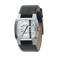 Diesel Men's Black Leather Strap Watch