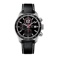 Longines men's black automatic chronograph strap watch