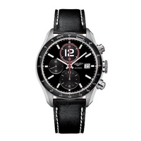 Longines GrandeVitesse men's black strap watch