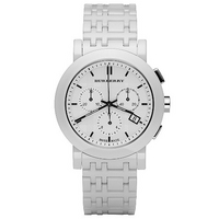 Burberry ladies' white ceramic bracelet watch