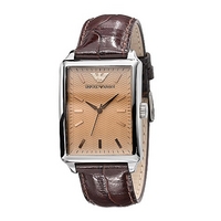 Emporio Armani brown leather strap watch