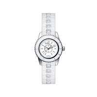 Dior ladies' Christal collection white rubber strap watch