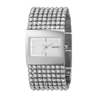 DKNY ladies' stone set cuff watch