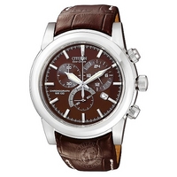 Citizen Eco Drive brown leather strap watch