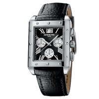 Raymond Weil Tango men's black leather strap watch