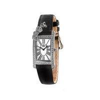Juicy Couture Royal ladies' black leather strap watch