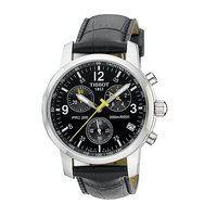 Tissot PRC200 men's leather strap chronograph watch