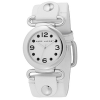 Marc by Marc Jacobs ladies' round white strap watch